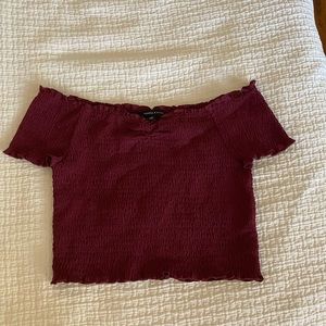 kendall & kylie off the shoulder crop top